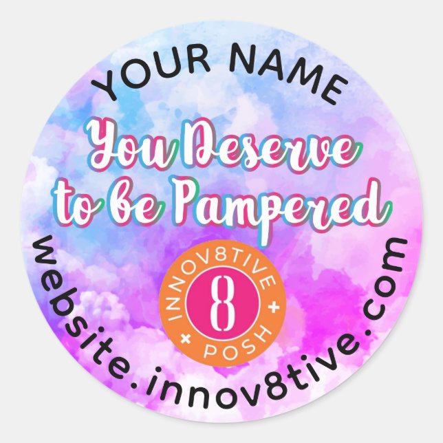 Watercolor Clouds Innov8tive Posh label (Front)