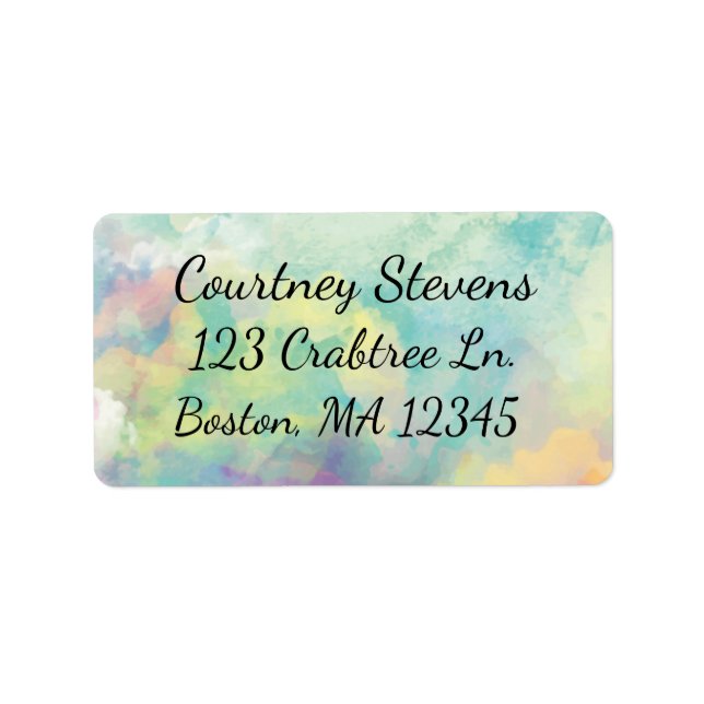 Watercolor clouds label (Front)