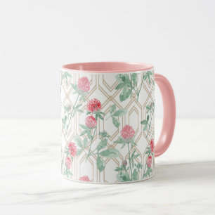 Watercolor clover flowers mug