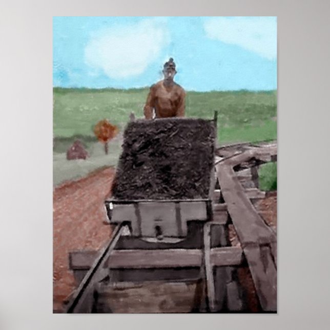 Watercolor Coal Miner Poster (Front)
