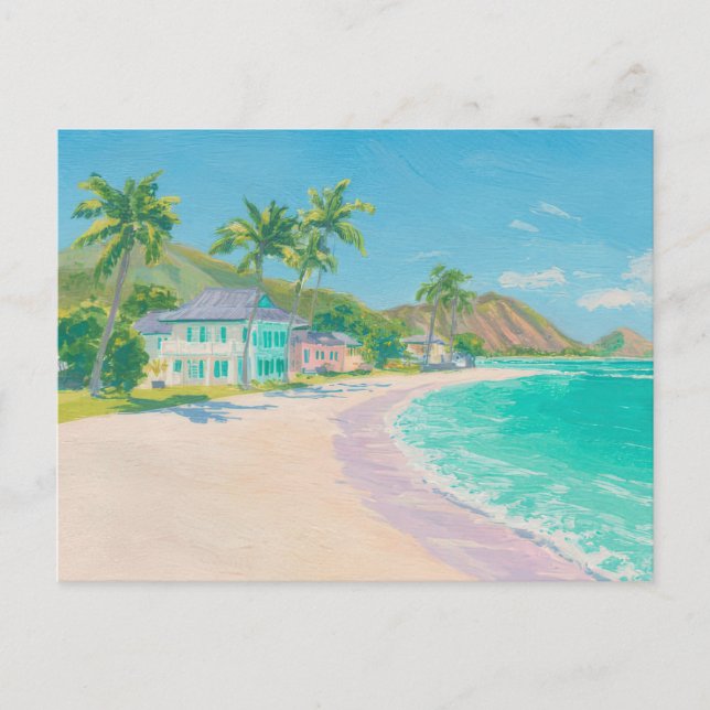 Watercolor Coastal Art Postcard  (Front)