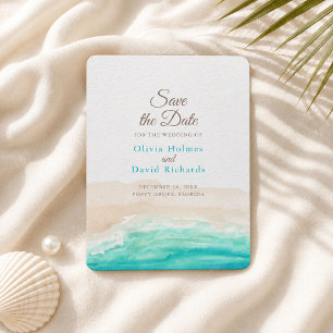 Watercolor Coastal Beach Save the Date Magnet