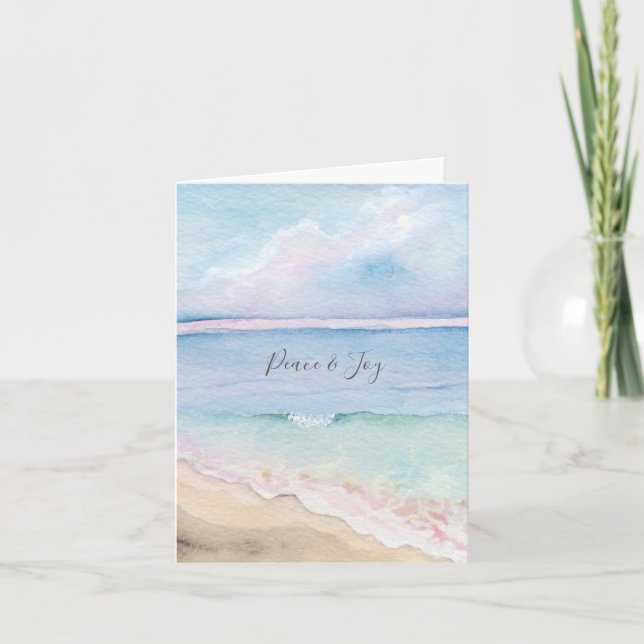 Watercolor Coastal Christmas Cards | Bible Verse (Front)