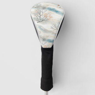 Watercolor Coastal Coral & Seashell Waves (3) Golf Head Cover