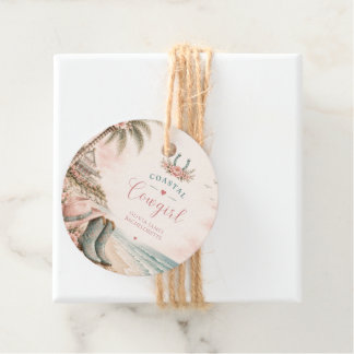 Watercolor, coastal cowgirl bachelorette party favour tags