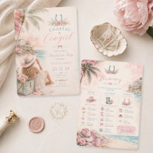 Watercolor, coastal cowgirl bachelorette party