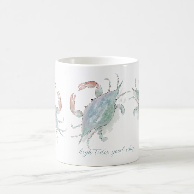 Watercolor Coastal Crab Coffee Mug (Center)