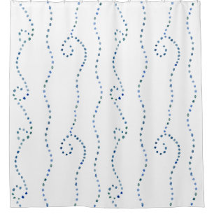 Watercolor Coastal Dots Shower Curtain