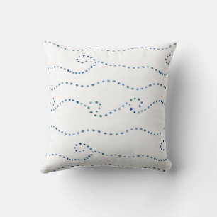 Watercolor Coastal Dots Throw Pillow