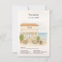 watercolor coastal mediterranean ocean wedding
