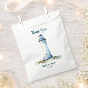 Watercolor Coastal New England Wedding Favour Bags