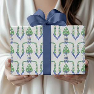 Watercolor Coastal Oyster Topiary Wrapping Paper