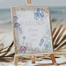 Watercolor Coastal Sea Life Baby Shower Favours