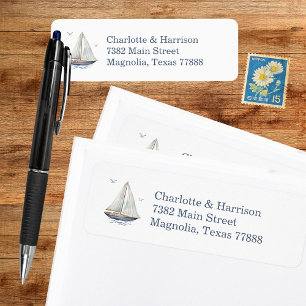 Watercolor Coastal Seascape Wedding Address