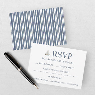 Watercolor Coastal Seascape Wedding  RSVP Card