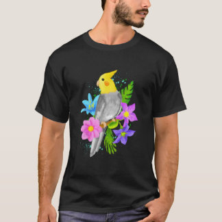Watercolor Cockatiel Parrot Decor Painting Cockati T-Shirt
