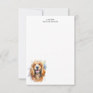 Watercolor Cocker Spaniel Personalised Thank You Card