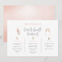 Watercolor cocktail bachelorette weekend 3 day
