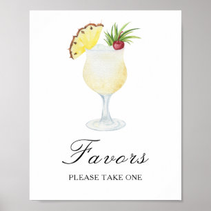 Watercolor cocktail bridal shower - Favours Poster