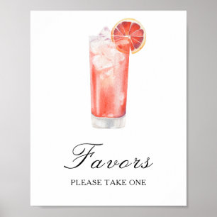 Watercolor cocktail bridal shower - Favours Poster