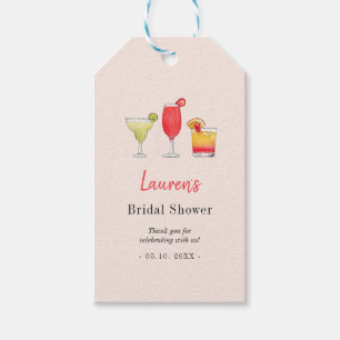 Watercolor cocktail Bridal shower Thank you Favou Gift Tags