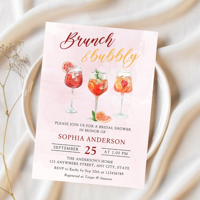 Watercolor Cocktail Party Bridal Shower Invitation (Creator Uploaded)
