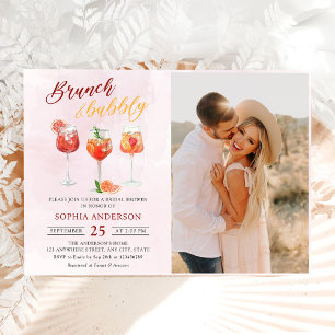 Watercolor Cocktail Party Bridal Shower Photo Invitation