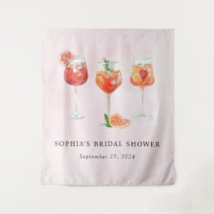 Watercolor Cocktail Party Bridal Shower Tapestry