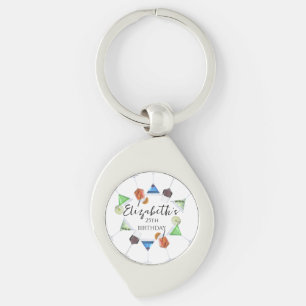 Watercolor cocktail party key ring