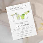Watercolor Cocktail Party Margarita Bridal Shower Invitation<br><div class="desc">This elegant bridal shower invitation features a romantic floral design and the playful saying "before she says I do, let's have a drink or two." Perfect for a pre-wedding celebration with friends and family, this invitation sets the tone for a fun and festive event. The high-quality cardstock and beautiful printing...</div>