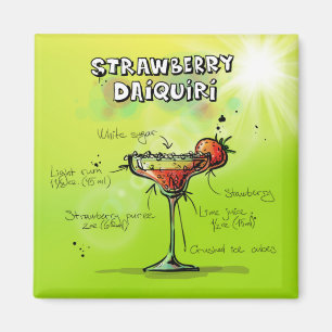 Watercolor Cocktail Recipe Magnet