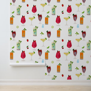 Watercolor Cocktails & Party Drinks Wallpaper