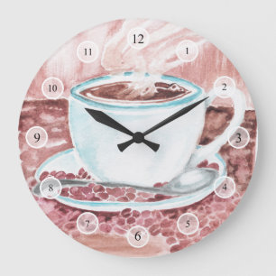 Watercolor Coffee Clock