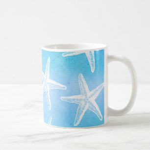 Watercolor Coffee Mug - Starfish Turquoise