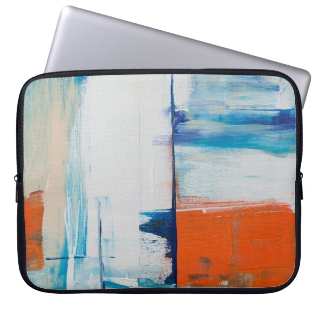 Watercolor colorful painting. Abstract Marble  Can Laptop Sleeve (Front)