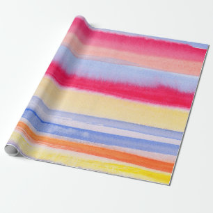 Watercolor colorful stripes.stripe,watercolor,aqua wrapping paper