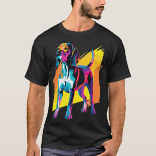 Watercolor Colorful Treeing Walker Coonhound Dog T-Shirt