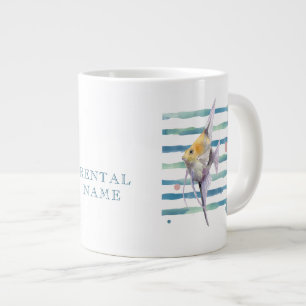 WATERCOLOR COLORFUL TROPICAL FISH VACATION RENTAL LARGE COFFEE MUG