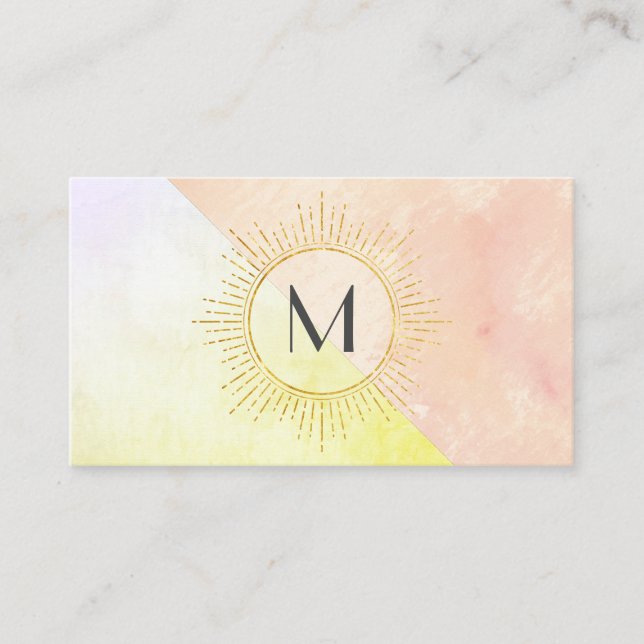 Watercolor Colour Block Illuminated Element Business Card (Front)