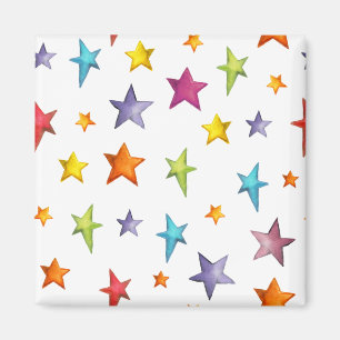 Watercolor colour stars magnet