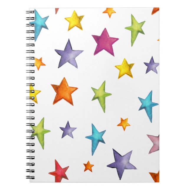 Watercolor colour stars notebook (Front)
