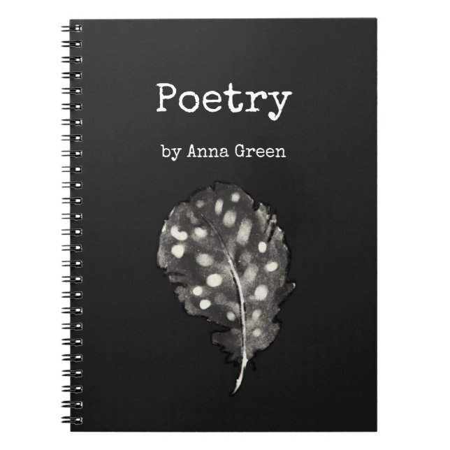 Watercolor Colour writers feather Poetry Notebook (Front)