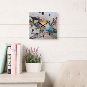 Watercolor colourful beekeeper square wall clock