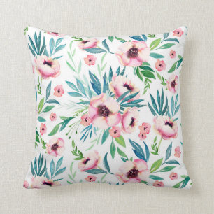 Watercolor Colourful Blossoms Cushion