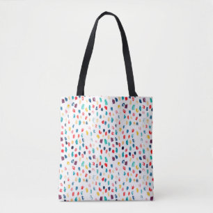 Watercolor colourful brush strokes seamless patter tote bag