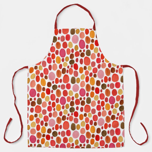 Watercolor Colourful Confetti Dots Pattern Apron (Front)