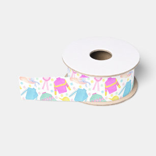 Watercolor Colourful Derby Jerseys & Hats Grosgrain Ribbon