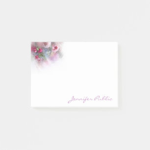 Watercolor Colourful Flowers Handwritten Template Post-it Notes