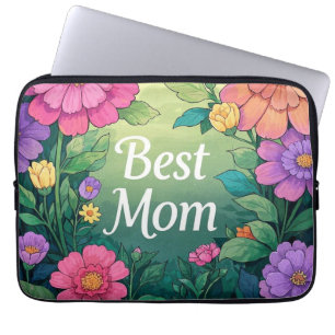 Watercolor Colourful Flowers  Laptop Sleeve