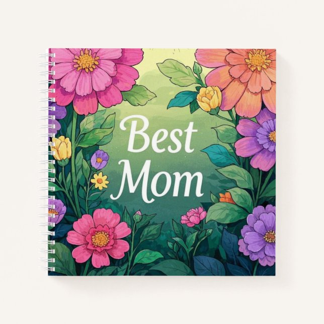 Watercolor Colourful Flowers  Notebook (Front)